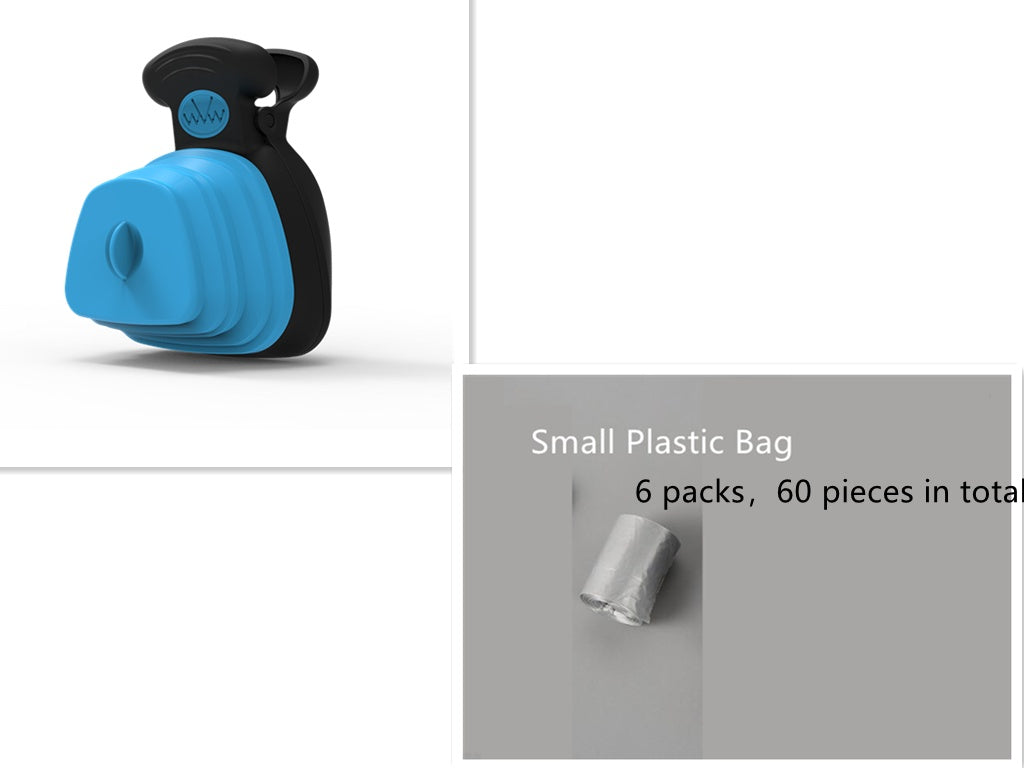 Distributeur de sacs à crottes pour chien de compagnie Cuillère à crottes pliable de voyage